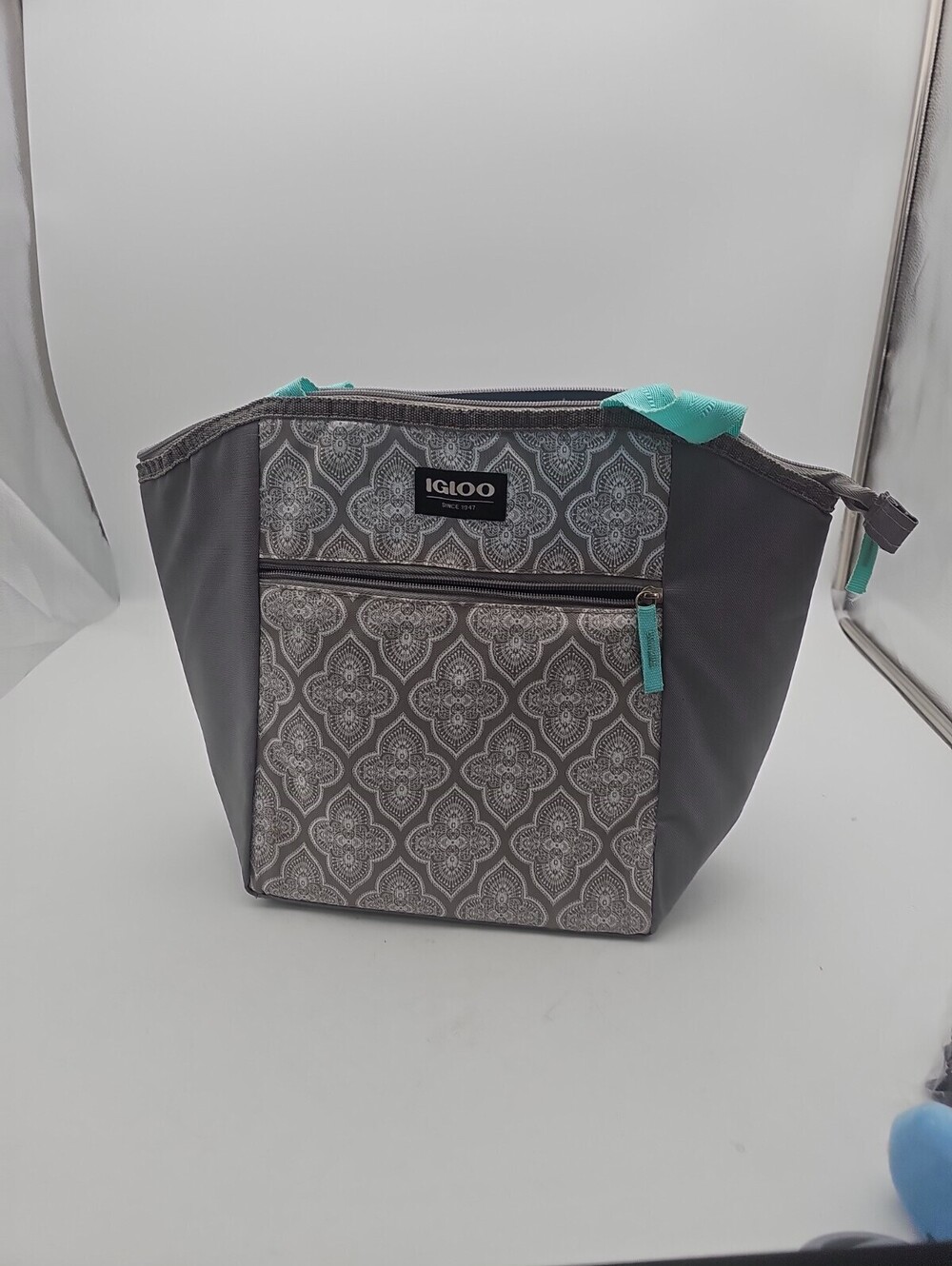 Igloo Essential Tote Lunch Bag Cooler, 14 Can Capacity, Gray and Teal
